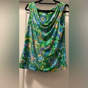 Ralph Lauren Green and Blue Paisley Tank Top